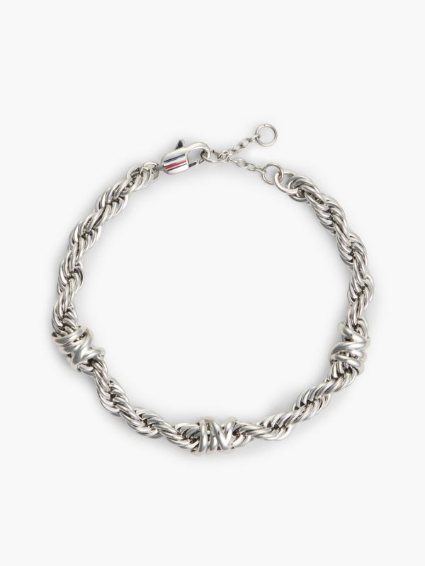 Stainless Steel Rope Chain Bracelet — Silver