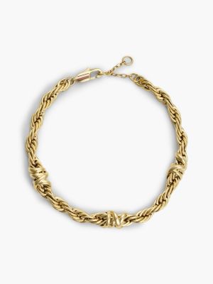 gold vergoldetes armband in seil-optik für damen - tommy hilfiger
