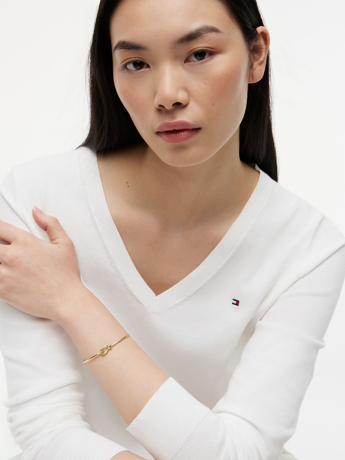 Gold-Plated Nautical Knot Bangle — Gold