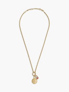 Gold-Plated Rope Chain Nautical Charm Necklace — Gold 1