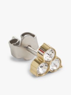 Gold-Plated Crystal Stud Earrings — Gold 2