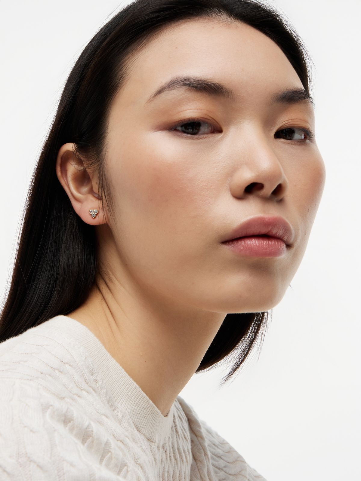 Gold-Plated Crystal Stud Earrings — Gold
