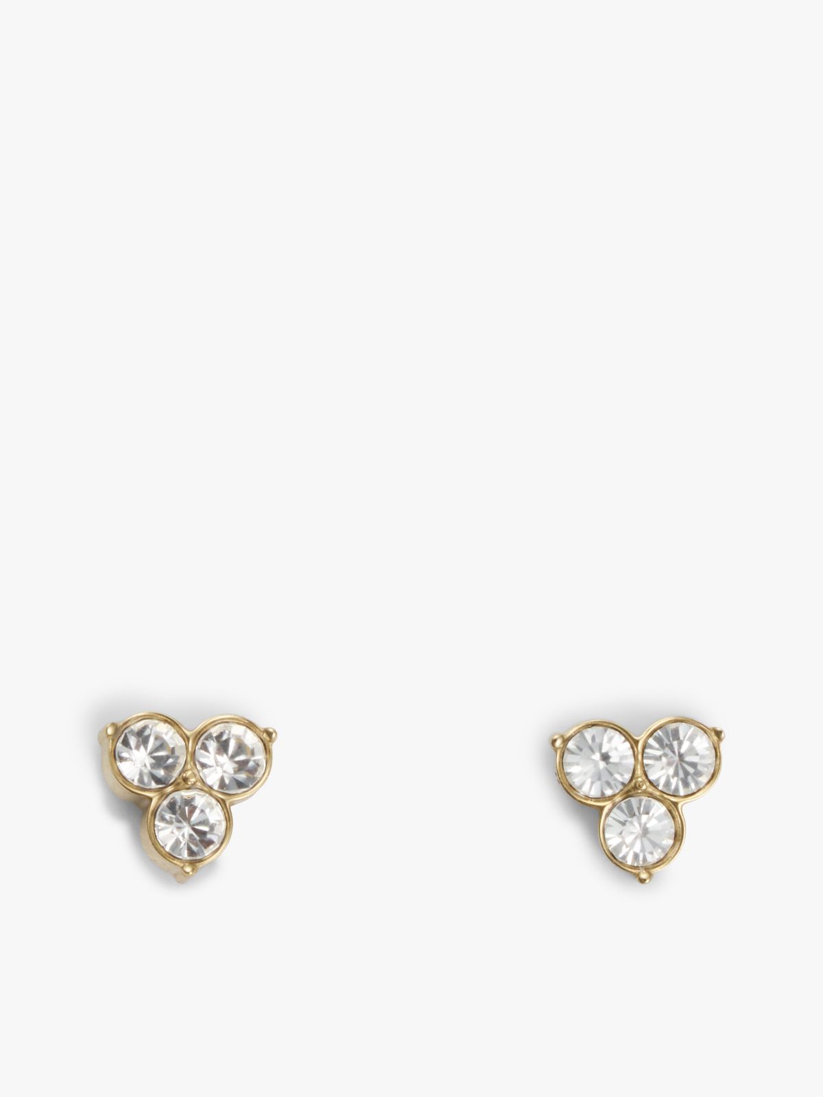 Gold-Plated Crystal Stud Earrings — Gold