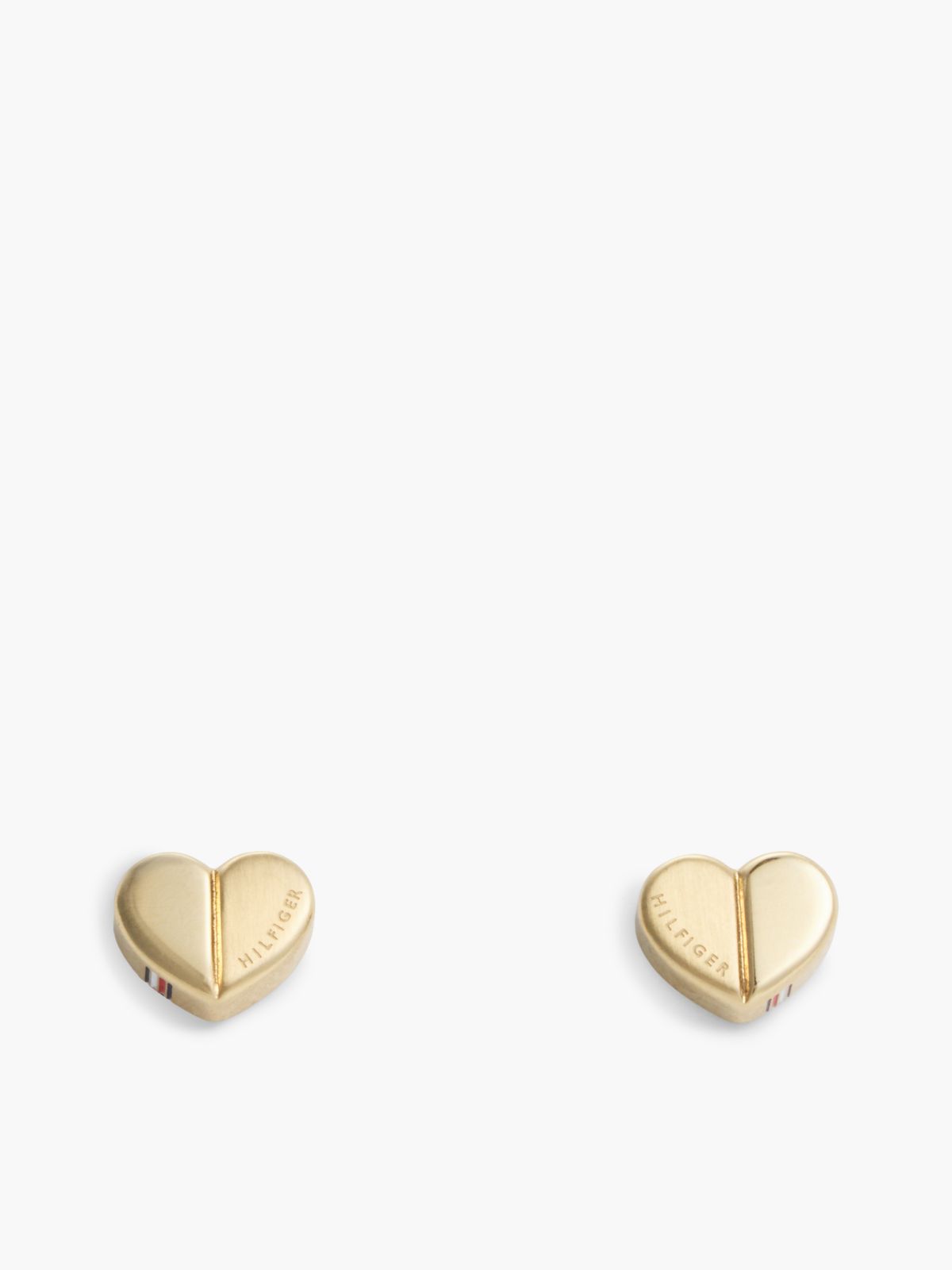 Gold-Plated Heart Stud Earrings — Gold
