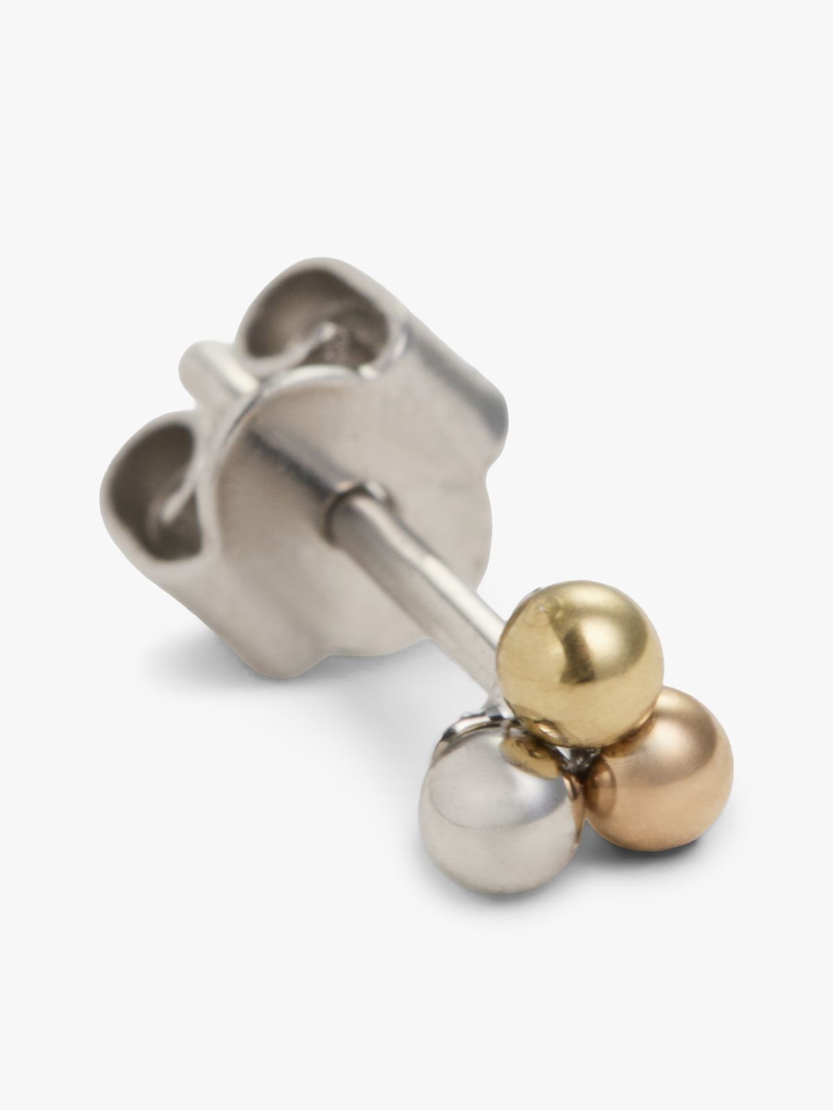Three-Tone Stud Earrings — Gold