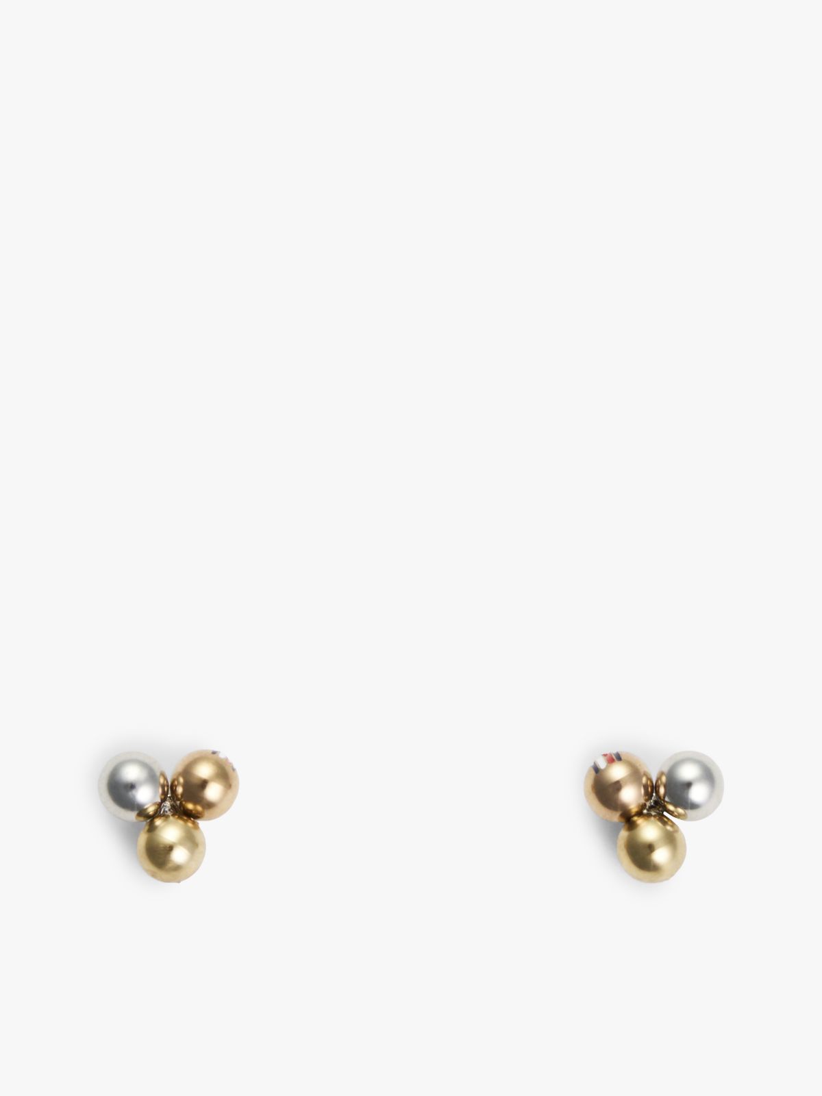 Three-Tone Stud Earrings — Gold