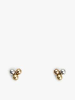 Three-Tone Stud Earrings — Gold 1