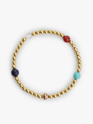 gold gold-plated semi-precious bead bracelet for women tommy hilfiger