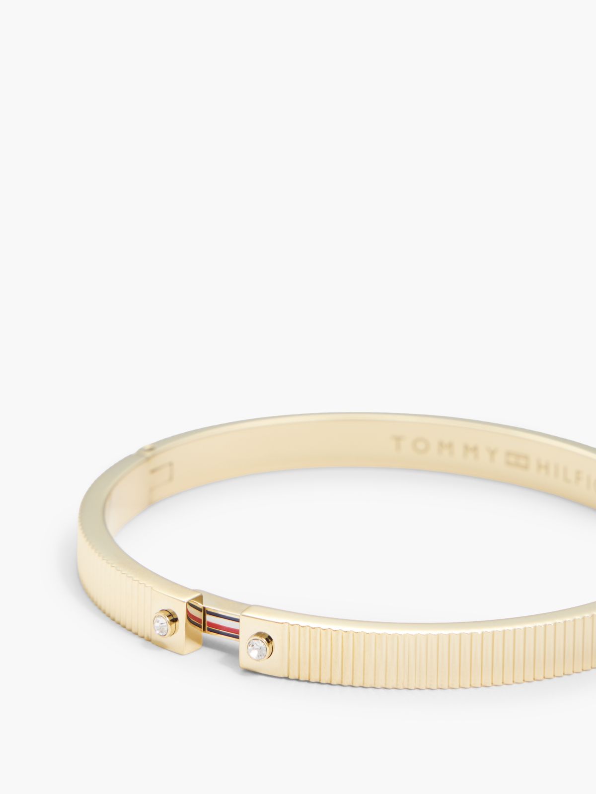Gold-Plated Stainless Steel Stripe Bangle — Gold