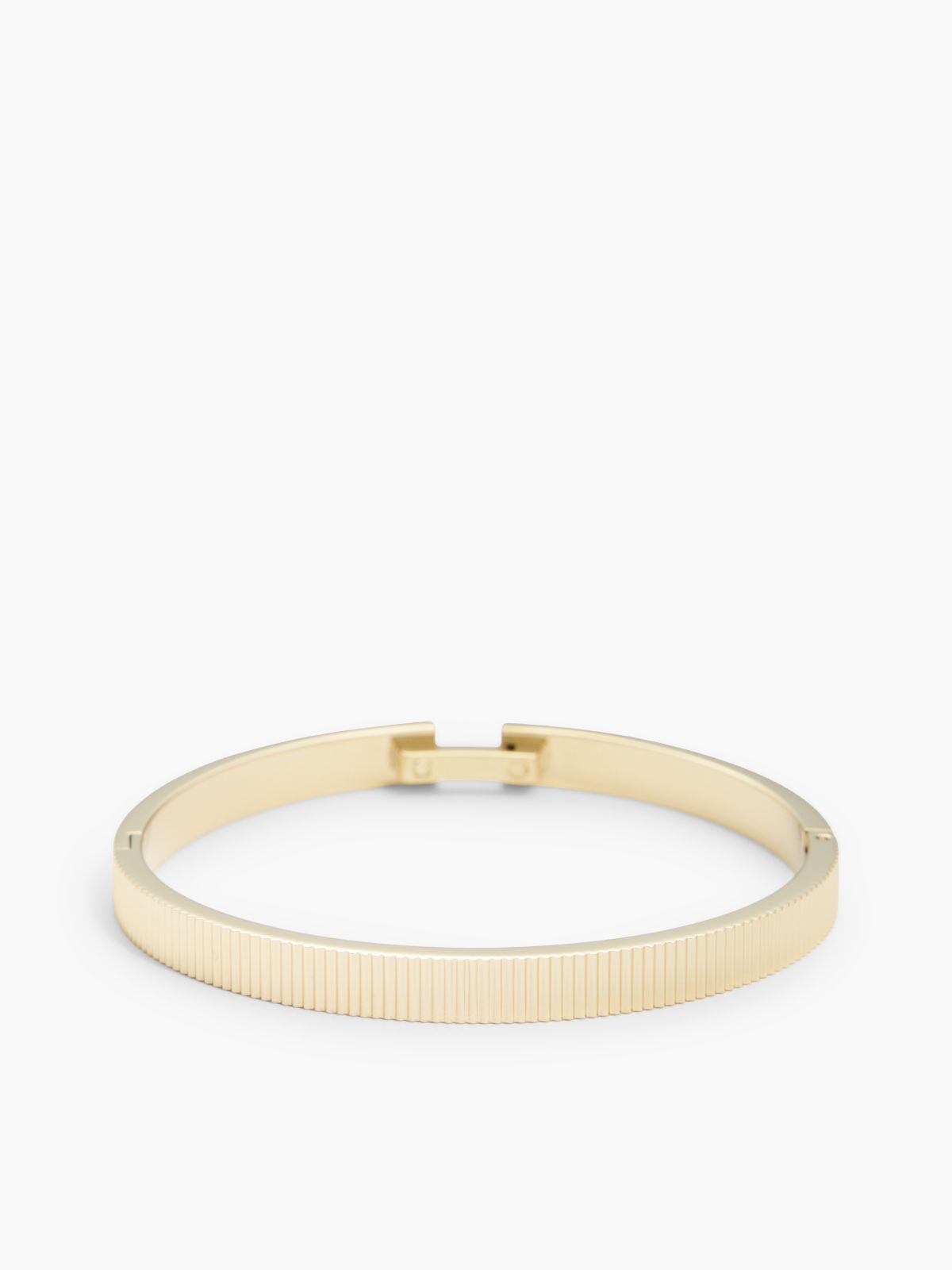Gold-Plated Stainless Steel Stripe Bangle — Gold