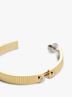 Gold-Plated Stripe Hoop Earrings — Gold 2