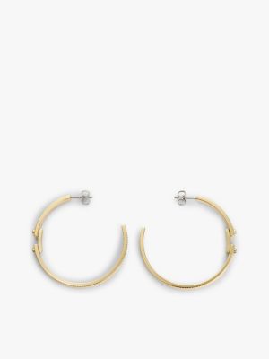 gold creolen mit streifen und vergoldetem finish für damen - tommy hilfiger