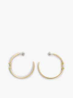 Gold-Plated Stripe Hoop Earrings — Gold 1