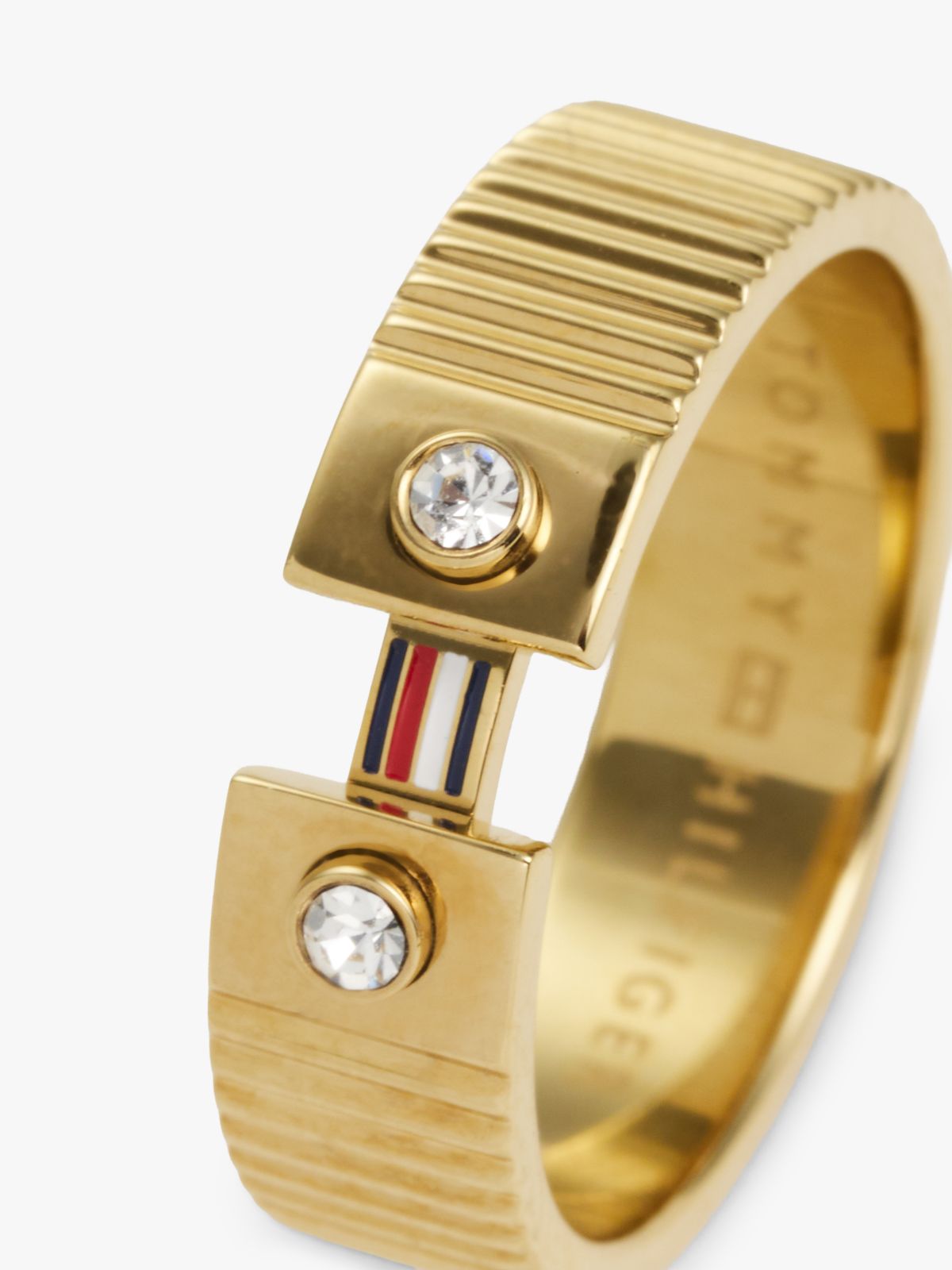 Gold-Plated Stainless Steel Stripe Ring — Gold