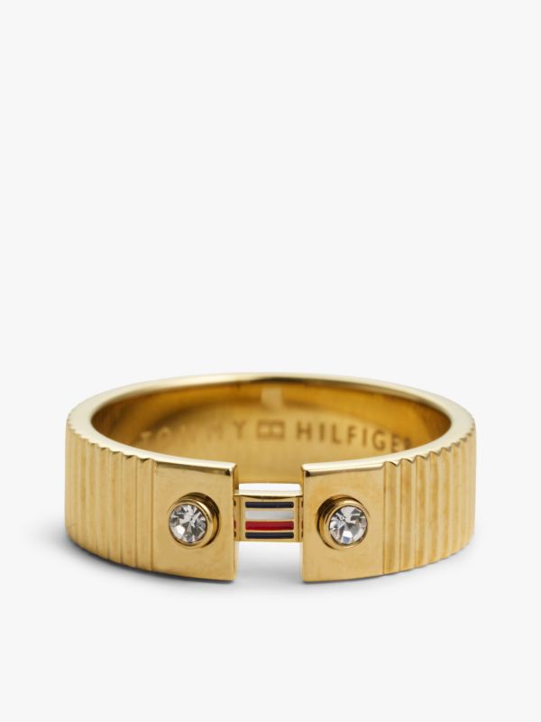 Gold-Plated Stainless Steel Stripe Ring — Gold