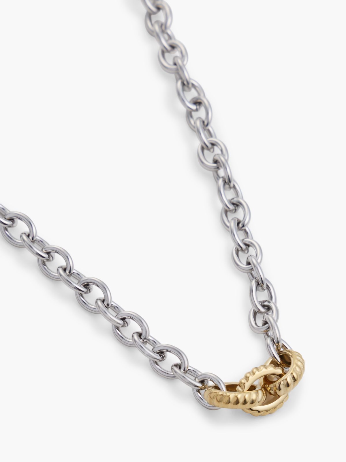 Two-Tone Rope Texture Link Necklace — Multi
