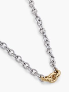 Two-Tone Rope Texture Link Necklace — Multi 2