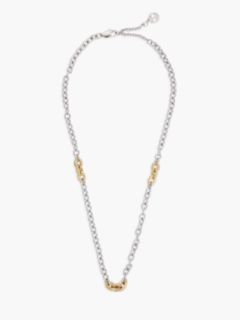 Two-Tone Rope Texture Link Necklace — Multi 1