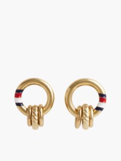 Gold-Plated Rope Texture Stud Earrings — Gold 1