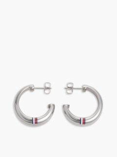 Stainless Steel Logo Stud Earrings — Silver 1