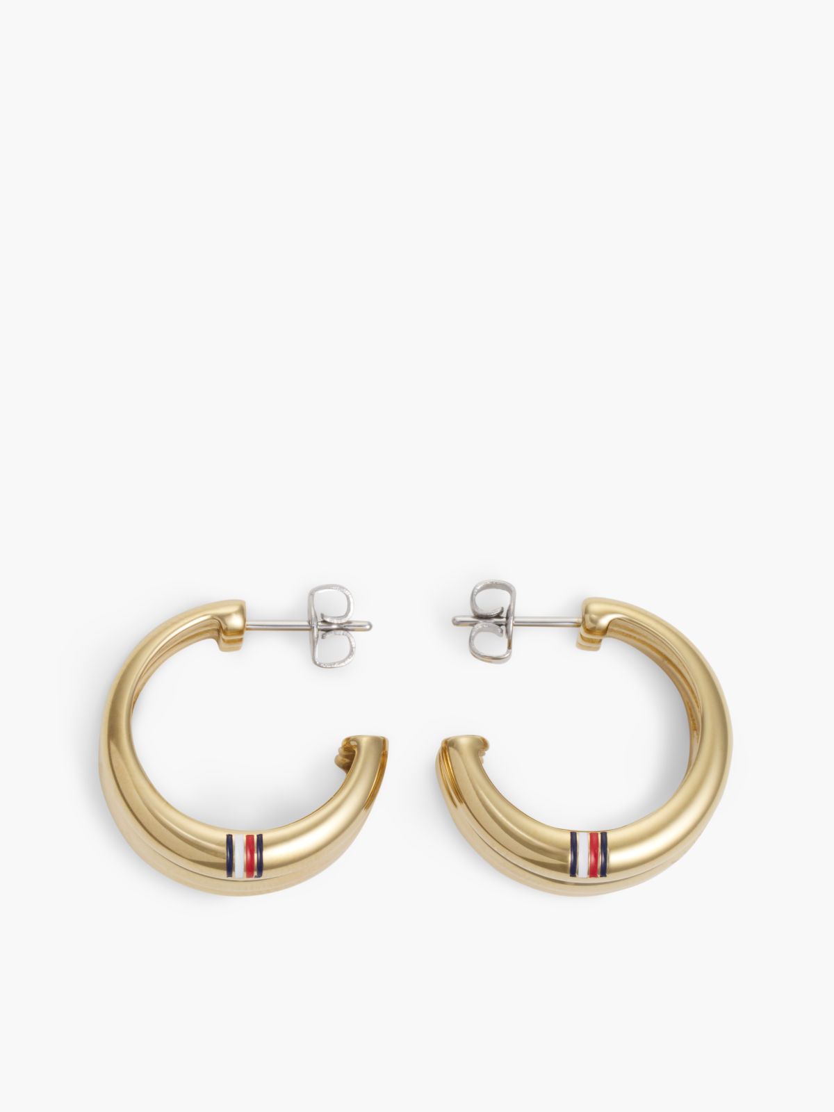 Gold-Plated Stainless Steel Logo Stud Earrings — Gold