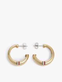 Gold-Plated Stainless Steel Logo Stud Earrings — Gold 1