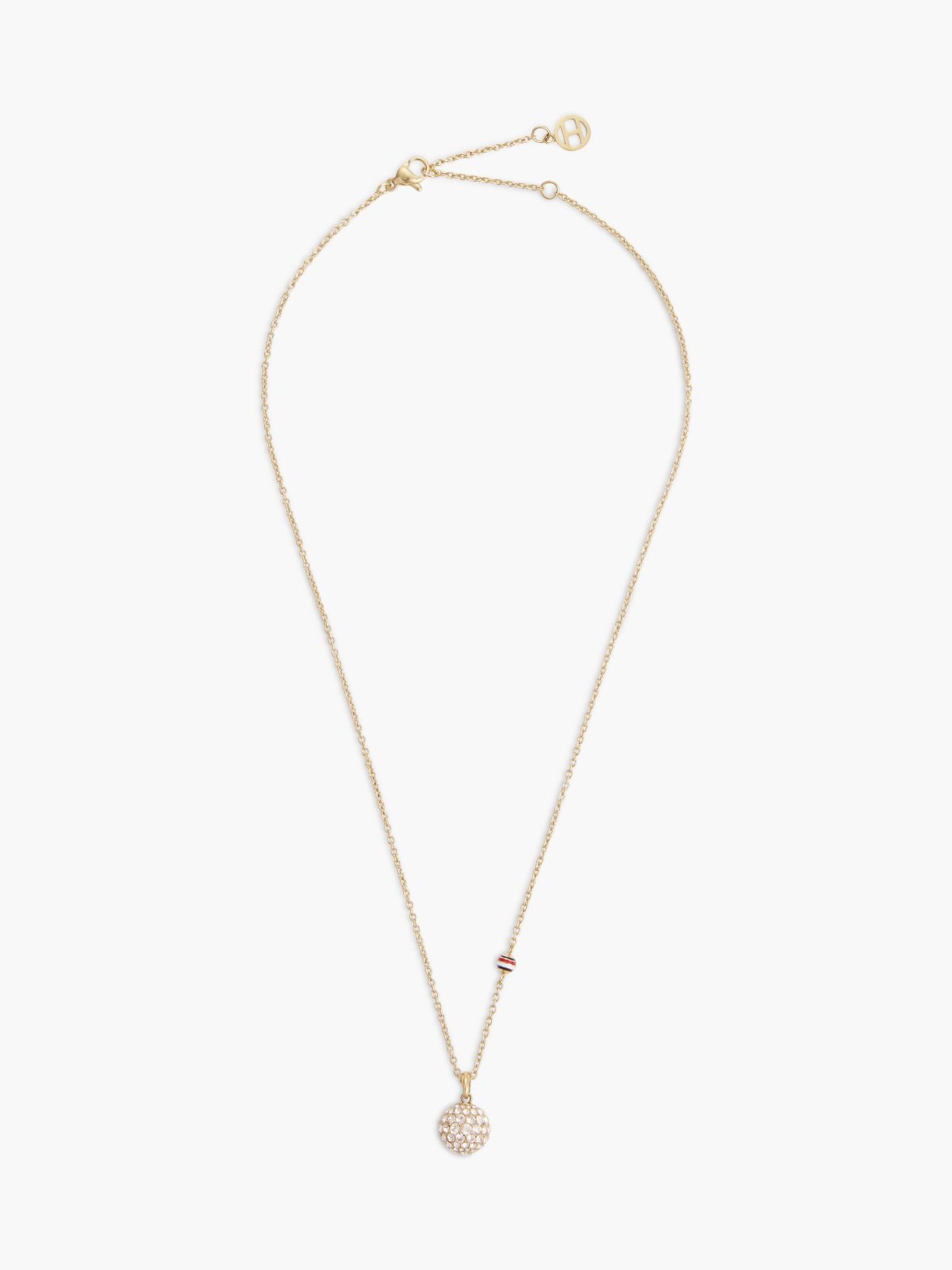Gold-Plated Stainless Steel Pavé Crystal Necklace — Gold