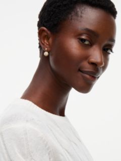 Gold-Plated Stainless Steel Pavé Crystal Earrings — Gold 3