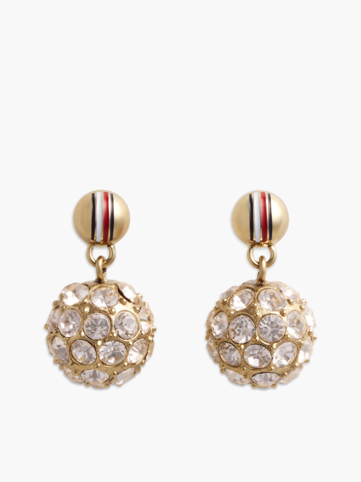 Gold-Plated Stainless Steel Pavé Crystal Earrings — Gold