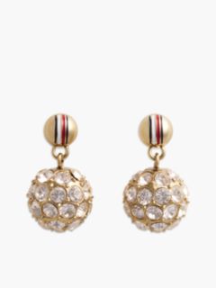 Gold-Plated Stainless Steel Pavé Crystal Earrings — Gold 1