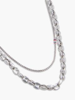 Stainless Steel Double Chain Necklace — Silver 2