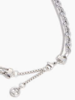 Stainless Steel Double Chain Necklace — Silver 3