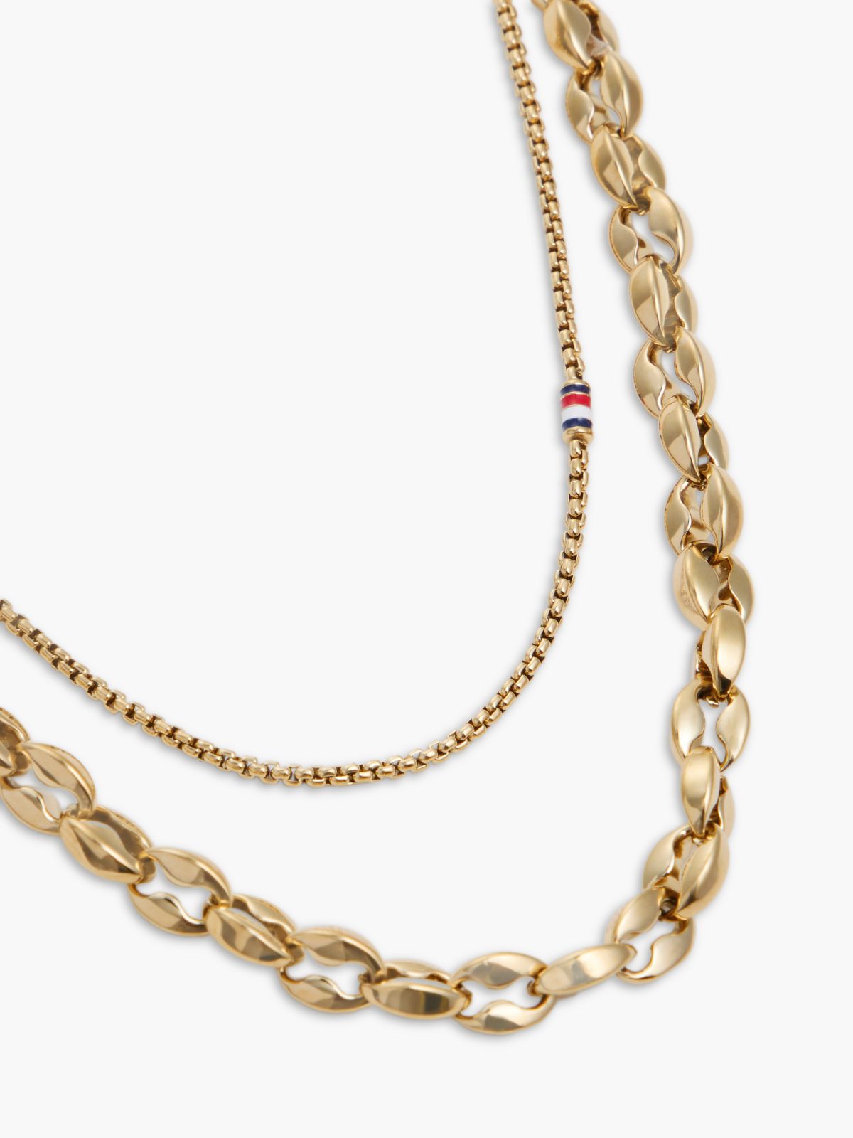 Gold-Plated Stainless Steel Double Chain Necklace — Gold