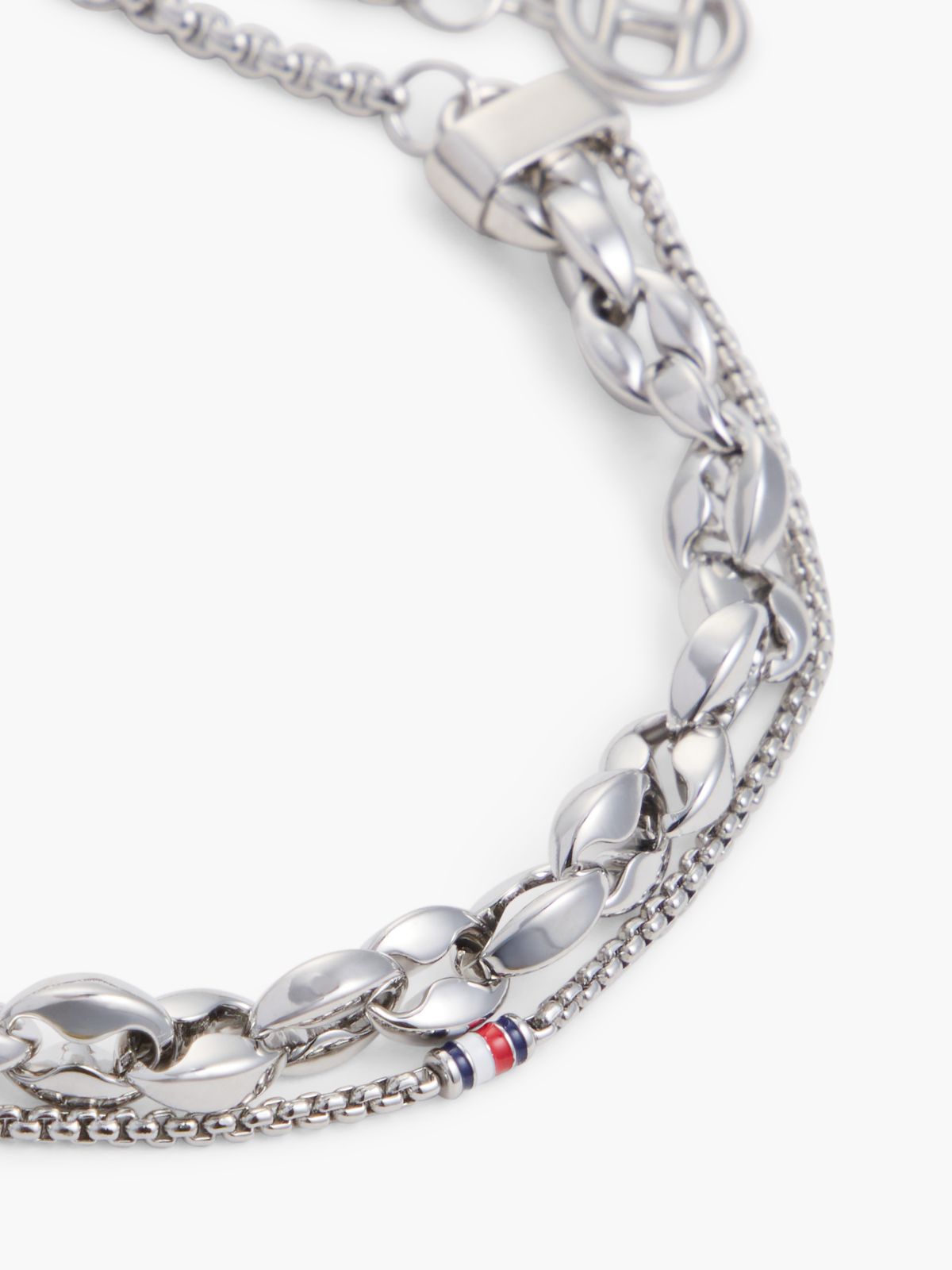 Stainless Steel Double Chain Bracelet — Silver