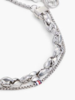 Stainless Steel Double Chain Bracelet — Silver 2