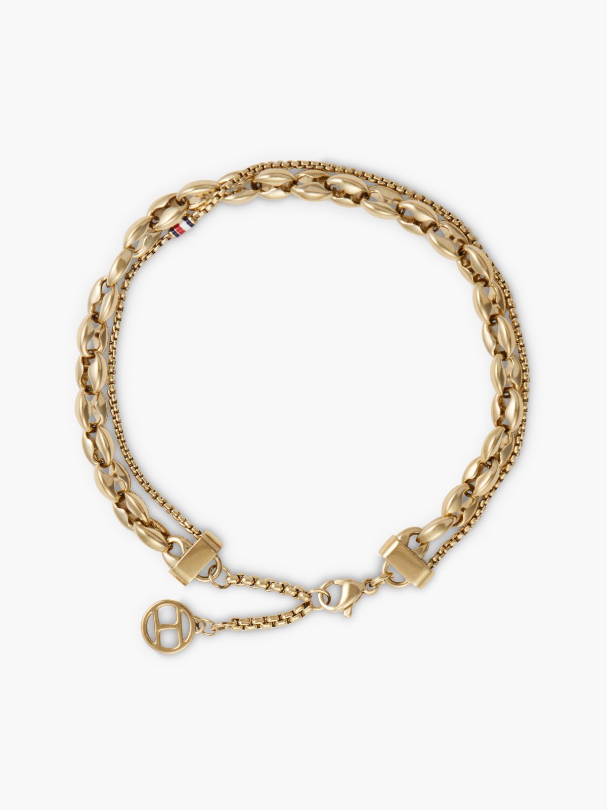 Gold-Plated Stainless Steel Double Chain Bracelet — Gold