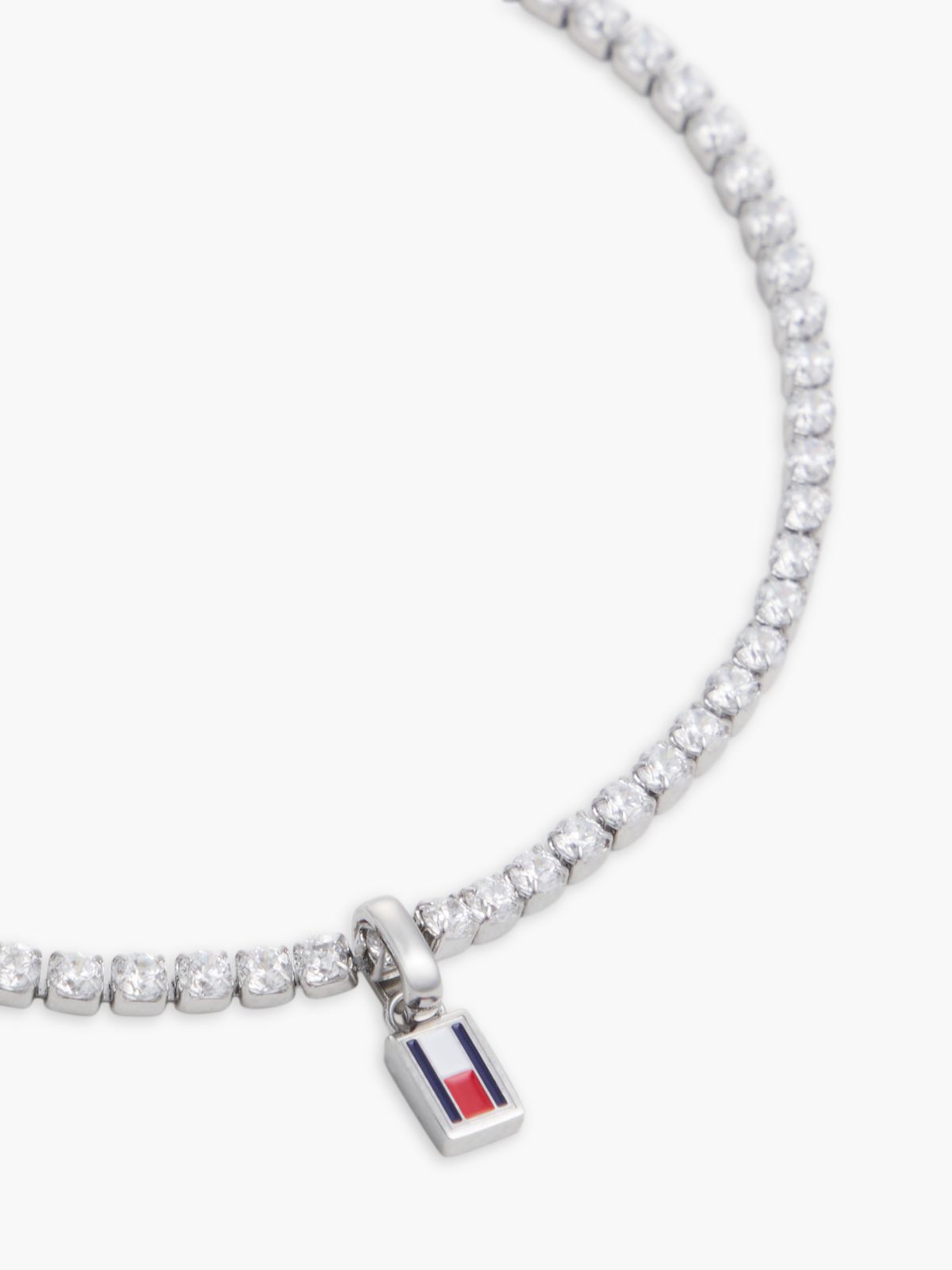 Stainless Steel Crystal Embellished Bracelet — Silver