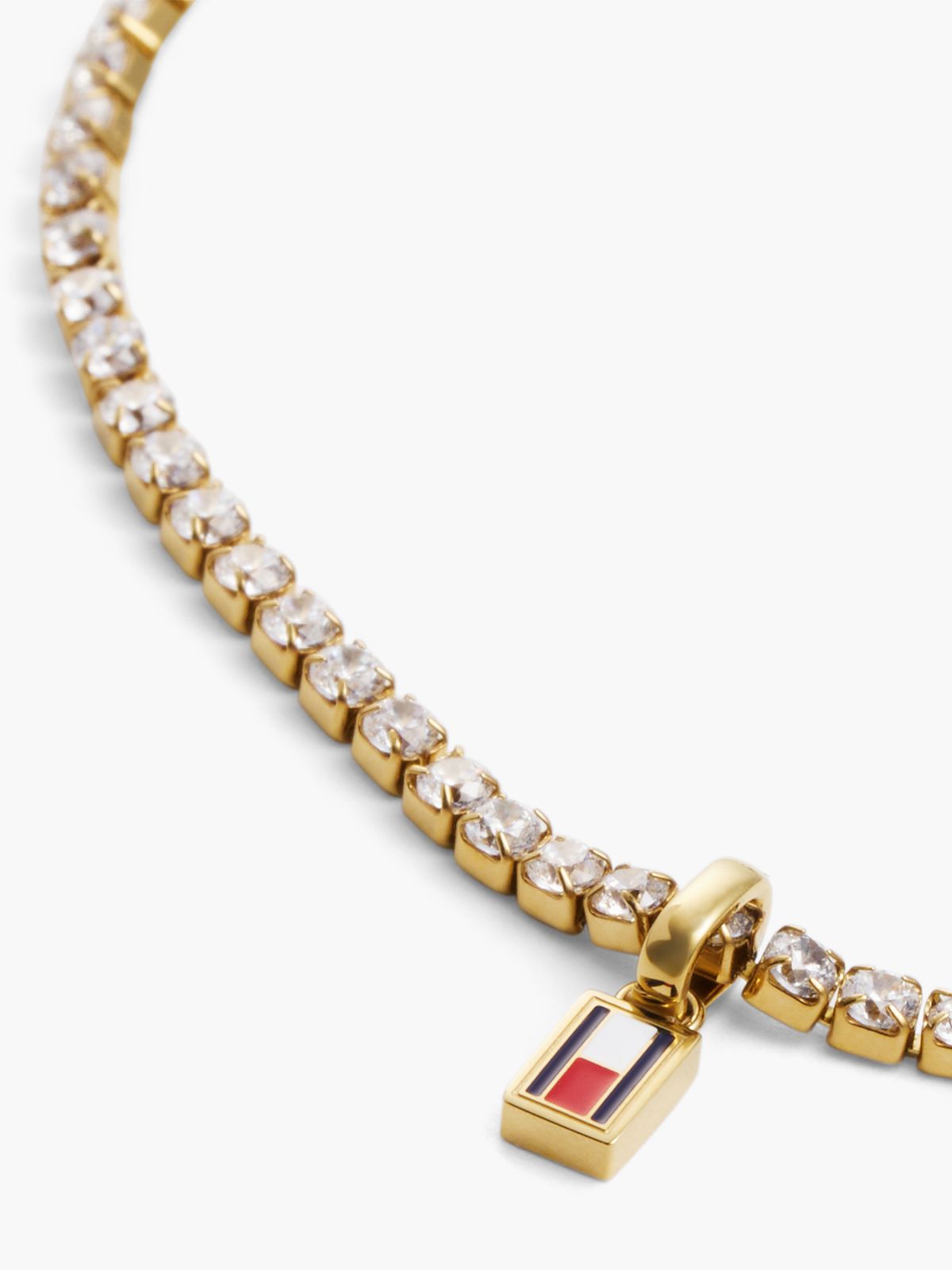 Gold-Plated Stainless Steel Crystal Embellished Bracelet — Gold