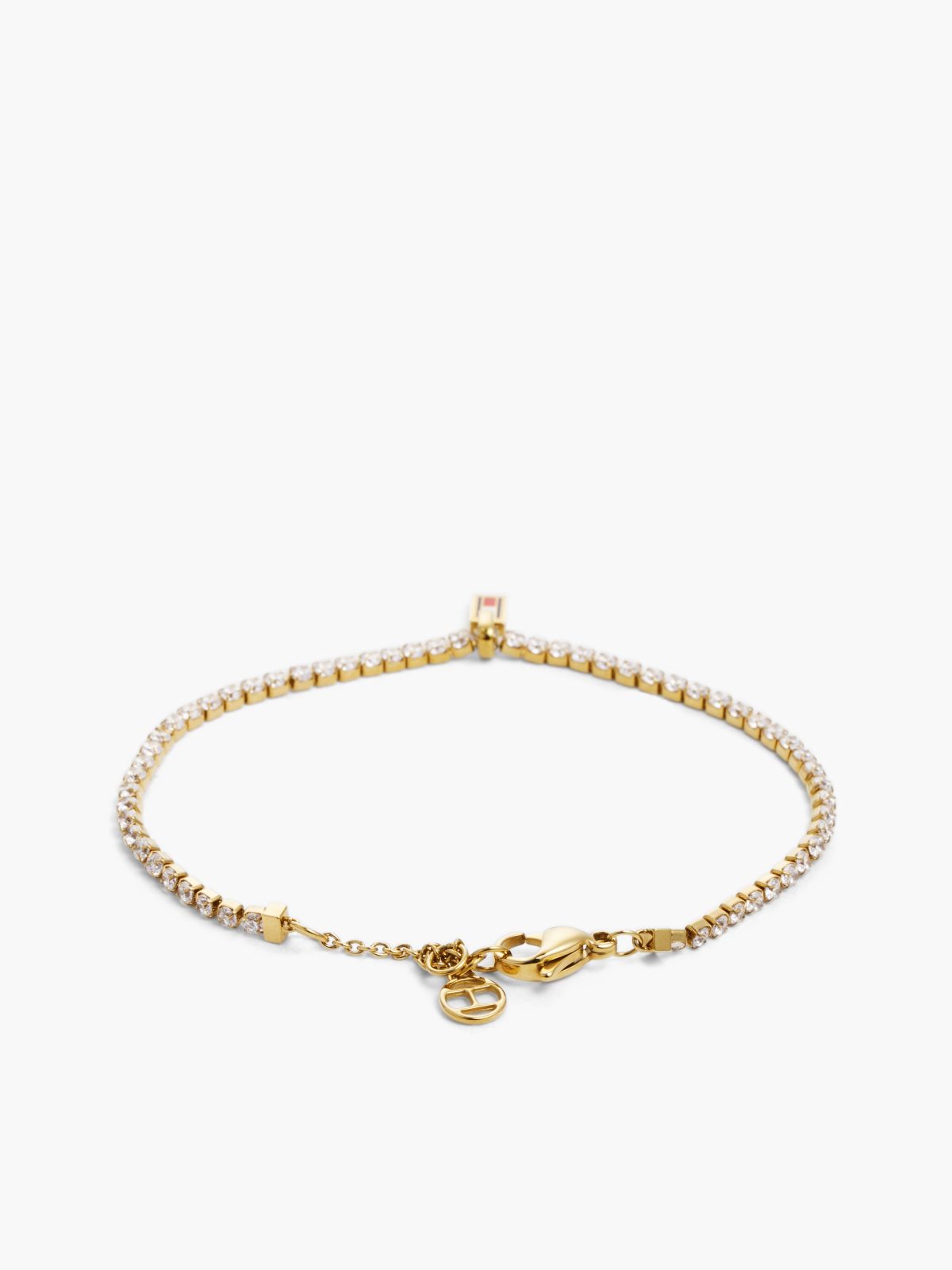 Gold-Plated Stainless Steel Crystal Embellished Bracelet — Gold