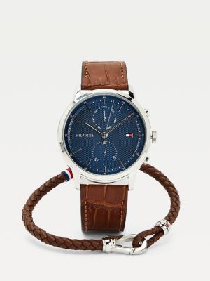 tommy hilfiger mens bracelet brown