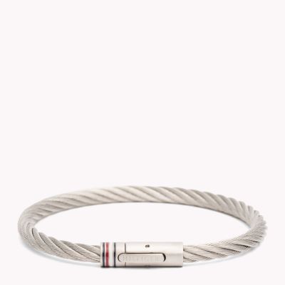Twisted Cable Metal Bracelet | SILVER 