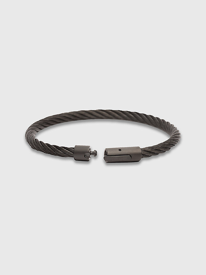 Tommy Hilfiger 2790016 Black Steel Cable Wire Bracelet