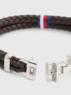 Bruinleren armband met karabijnsluiting | BRUIN | Tommy Hilfiger
