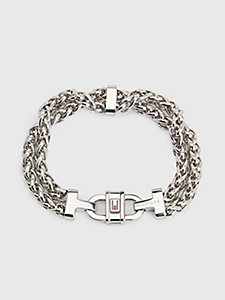 silver stainless steel carabiner bracelet for men tommy hilfiger