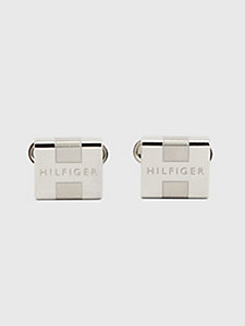 silver engraved stainless steel cufflinks for men tommy hilfiger