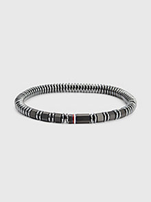 black black hematite and steel bead bracelet for men tommy hilfiger