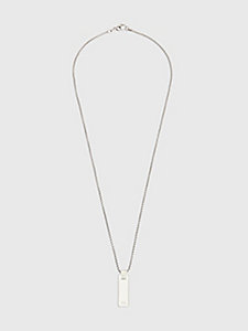 silver engraved stainless steel chain necklace for men tommy hilfiger