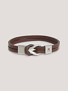 brown brown leather stainless steel bracelet for men tommy hilfiger