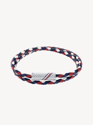 Tommy Hilfiger Braided Bracelet Homme Acier Cuir Noir 2790330 