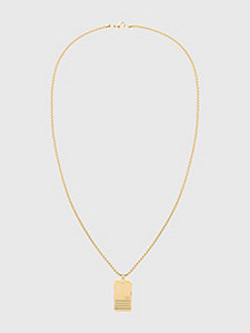 gold iconic stripe gold-plated necklace for men tommy hilfiger